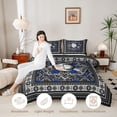 thumbnail image 3 of Erosebridal Boho Sun and Moon Queen Comforter Set, Bohemian Aztec Mandala Bedding Comforter Set, Black Gray Blue, Black Reversible 3 Pieces, 1 Comforter and 2 Pillowcases, 3 of 6