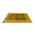 thumbnail image 2 of Ahgly Company Machine Washable Indoor Square Oriental Yellow Industrial Area Rugs, 8' Square, 2 of 4