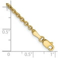 thumbnail image 2 of 14k Yellow Gold 2.2mm 10in Solid Polished Cable Chain Anklet 10 Inch Lobster Claw Anklet for Women and Men, 2 of 2