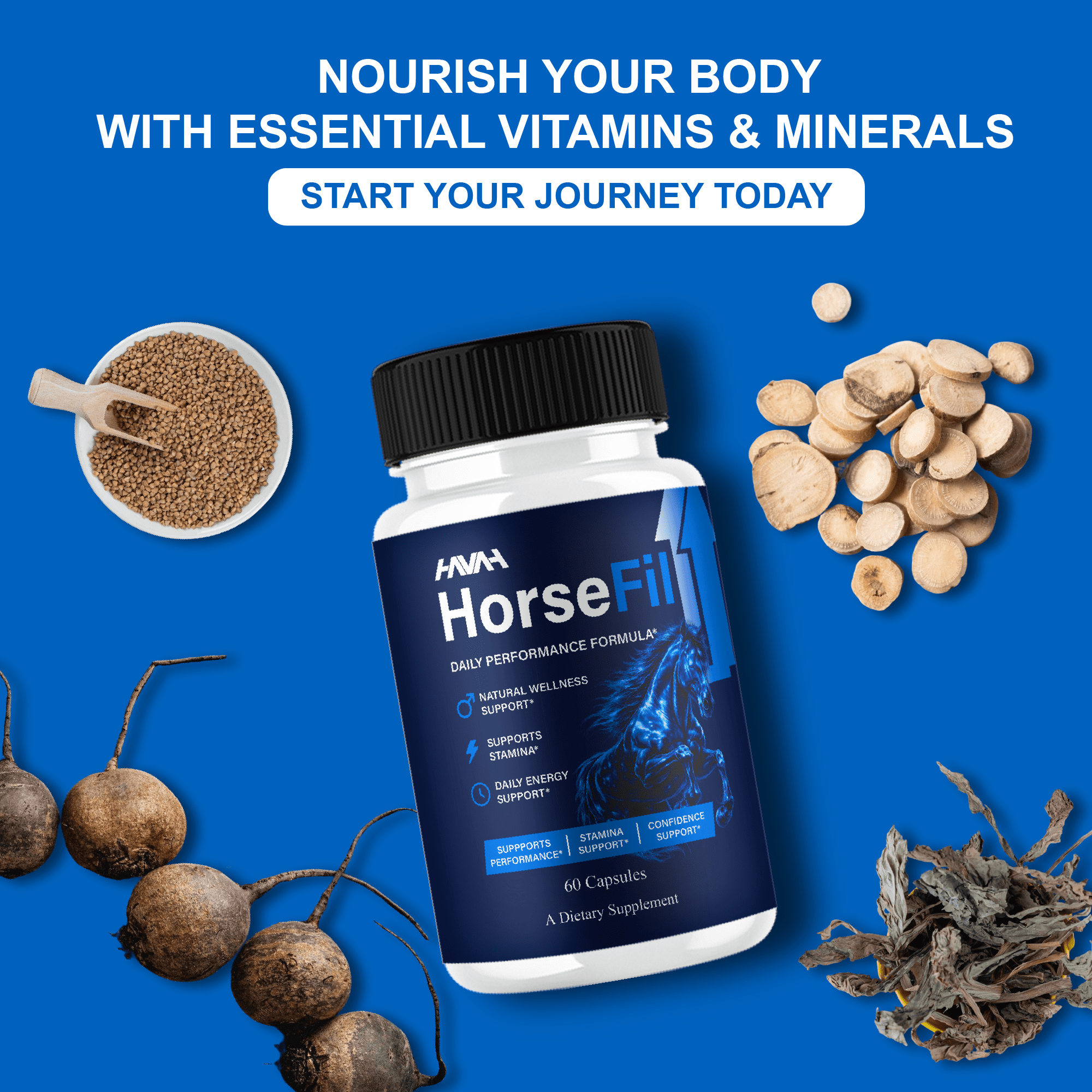 Horsefil Overall Support Capsules, Horsefill Male Supplement (60 Capsules)