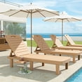 thumbnail image 4 of Poteban 2-Piece 5-Position Outdoor Lounge Chairs, All-Weather Resin Chaise Lounge Set with Cup Holder for Pool, Patio, Wood Tone, 4 of 8