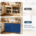 thumbnail image 3 of Navy Blue Small Sink Skirt, Bathroom Vanity Cabinet Adhesive Curtain, Modern Rustic Deep Blue Solid Cover Utility Under Sink Cover Decorative Kitchen Cabinet Curtains 10"x11", 3 of 8