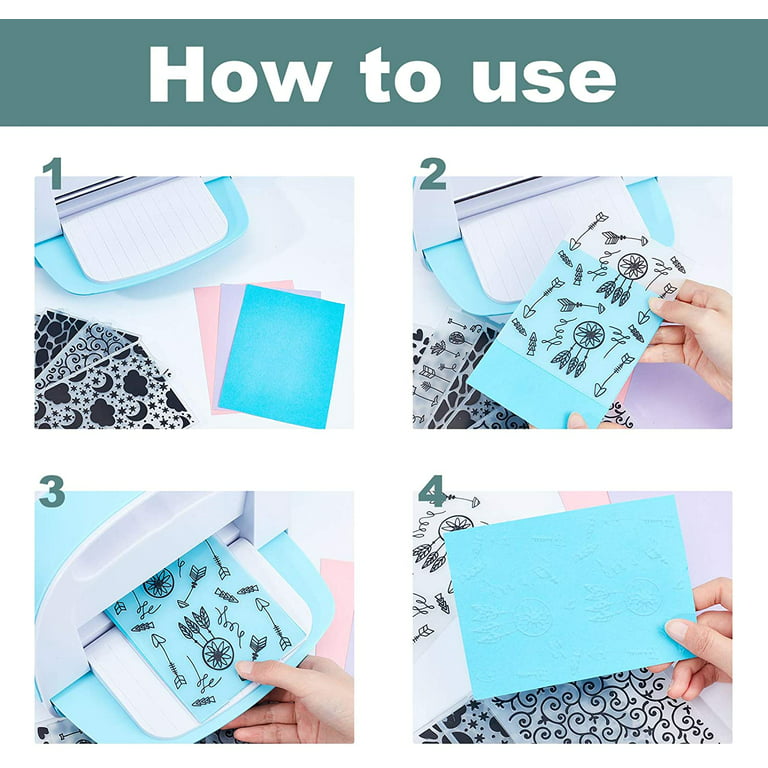 4Pcs Elegant Frame Pattern Plastic Embossing Folders for Card