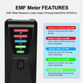 thumbnail image 3 of Portable Electromagnetic Field Radiation Detector EMF Meter EMF Detector Black, 3 of 10