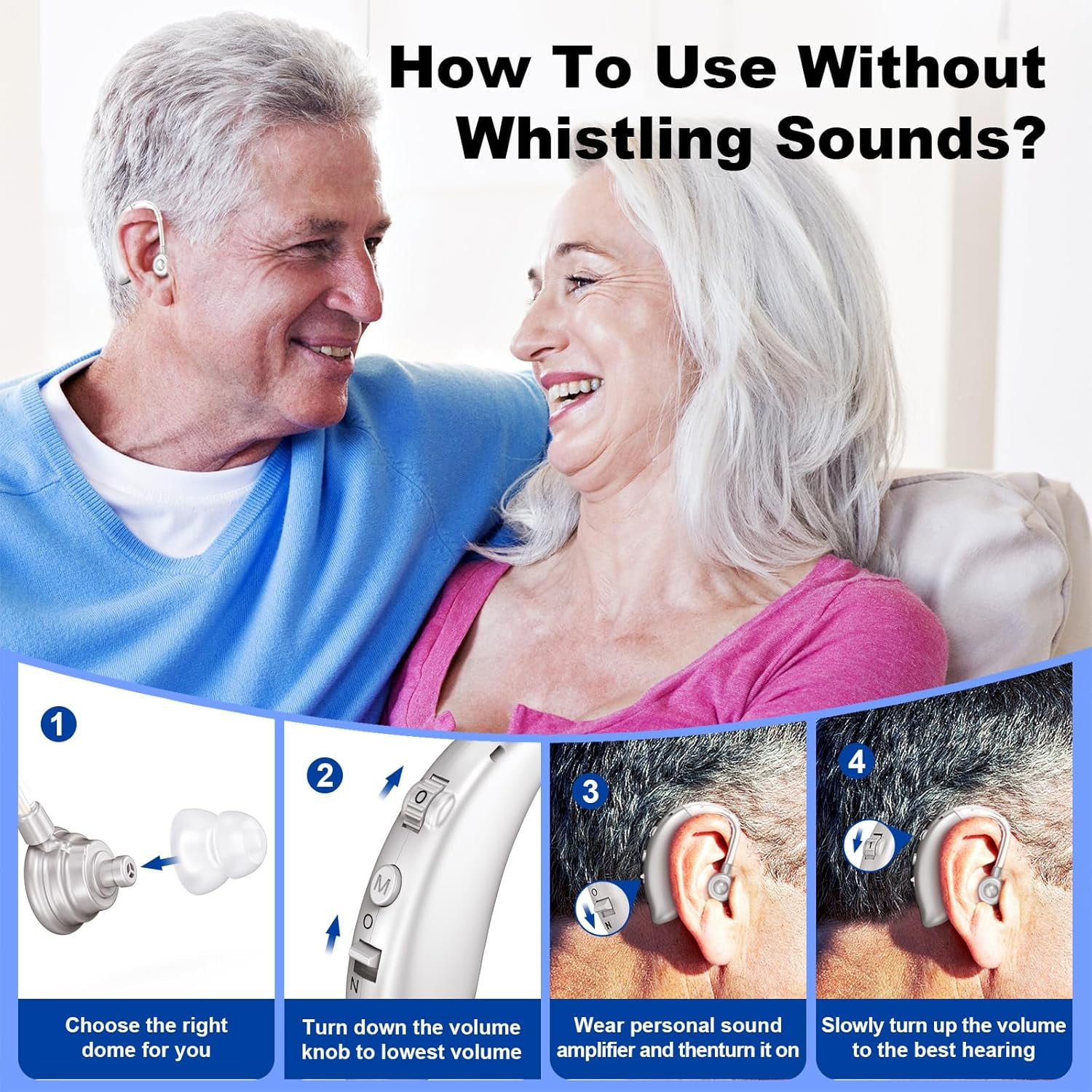 Rechargeable Hearing Aids for Seniors with Noise Cancelling,Hearing Loss Hearing Amplifiers,Digital Hearing Aid,Sound amplifier with Volume Control