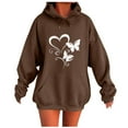 thumbnail image 2 of EchfiProm Oversized Sweatshirts for Womens with Pockets Comfy Hoodies Long Sleeve Pullover Floral Hooded Womems Tunic Tops, 2 of 4