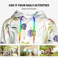 thumbnail image 4 of Daiia Wildflowers Pattern Women's Fashion Hoodies & Sweatshirts with Kangaroo Pocket Hooded Sweatshirt with Eye-catching Drawstrings-Medium, 4 of 7