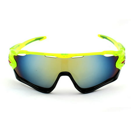 Night Vision Fashion Outdoor Activities Goggle Skiing Cycling Wind Goggle - Fluorescent Green Frame + Black Edge + Gold
