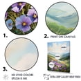 thumbnail image 3 of Designart "Mountain Countryside Adorned With Pansies I" Pansies Floater Framed Wall Art Living Room, 3 of 5