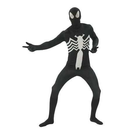 Mens Black Spiderman Second Skin Halloween Costume