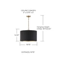thumbnail image 4 of Capital Lighting 350741KR Donovan 3 Light 20" Wide Wood Pendant - Black Stain / Matte, 4 of 7