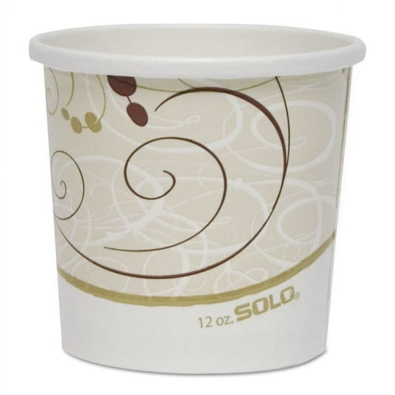 Dart Double Poly Paper Food Containers, 12 oz, Symphony Design, 25/Pack, 20Pack/Crtn -SCCH4125SYM