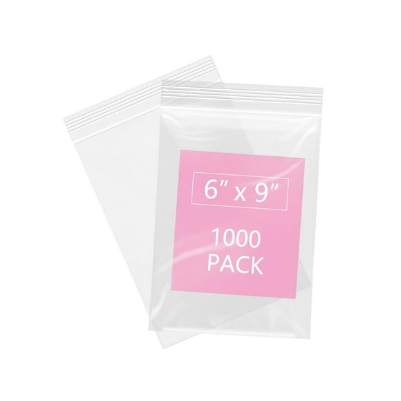 iMailer - 1000 Pcs- 6" x 9" Plastic Zip Poly Bags- Clear Resealable Zip Bag for A7 A8 A9 Cards & Envelopes, Bakery, Cookies, Candies