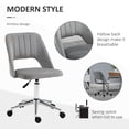 thumbnail image 4 of Grey Velvet Swivel Office Chair | Mid-Back Computer Desk Chair with Adjustable Height & Breathable Design for Home Office & Living Room - 19.3" x 23.6", 4 of 7