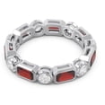thumbnail image 3 of 5.00 Ct New Natural Diamond Garnet Gemstone Anniversary Eternity Band for her Solid 14K White Gold Size 6.5 by Diamond-Capitals, 3 of 8