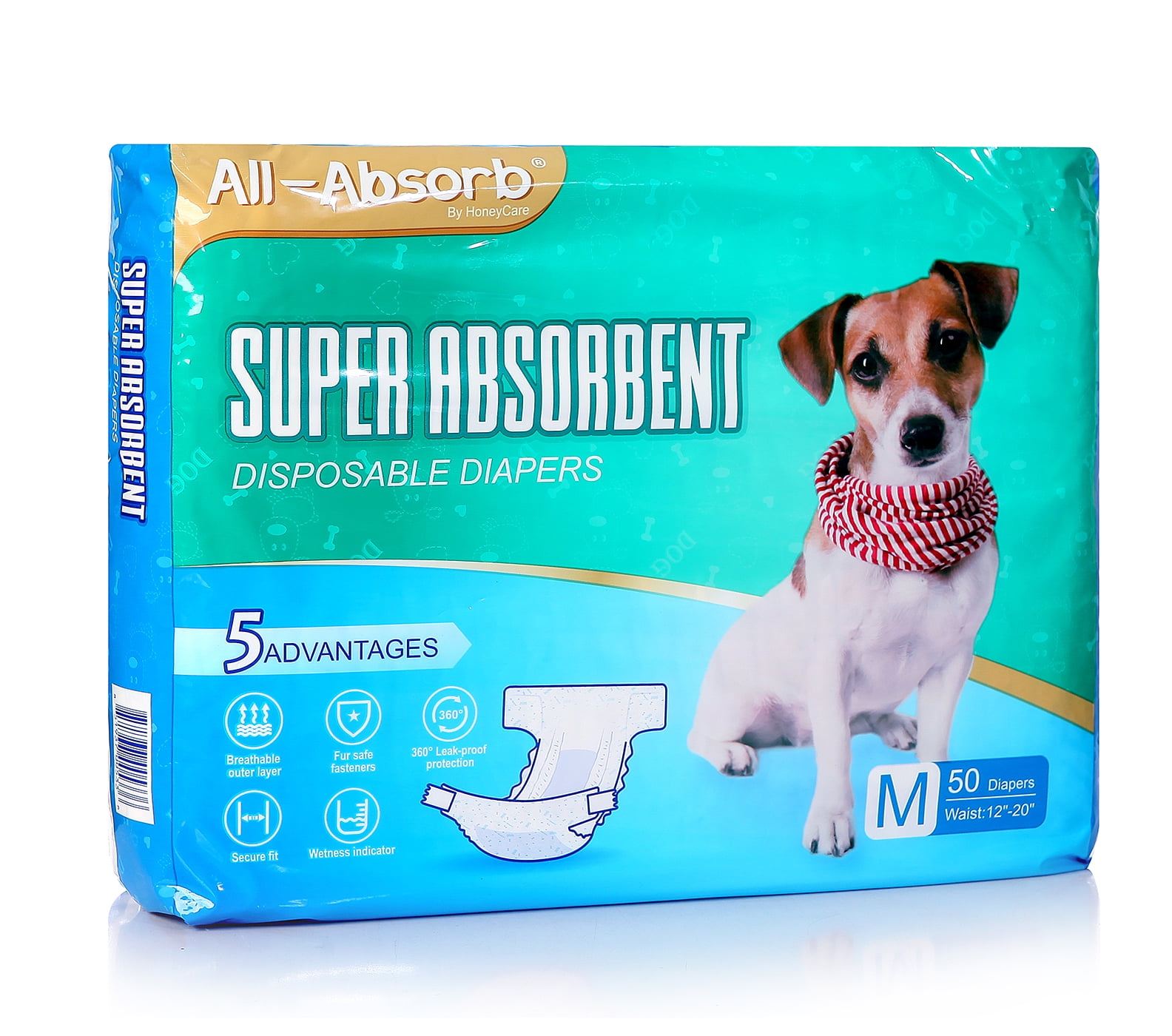 50 Count All-Absorb Male Dog Wrap 