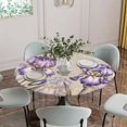 thumbnail image 5 of Vintage Flower Watercolor Purple Round Fitted Tablecloth with Elastic Edge,Waterproof Table Cloth Fits Tables Up to 36"-44",Washable Table Cover for Indoor Outdoor,Country Botanical Butterflies, 5 of 9