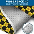 thumbnail image 4 of Yellow and Black Checkerboard Checkered Pattern Bathroom Rugs Sets 3 Piece,Toilet Cover Set,Absorbent Non Slip Bathroom Mats Sets with U-Shaped Contour Rug Toilet Rug Set, 4 of 5