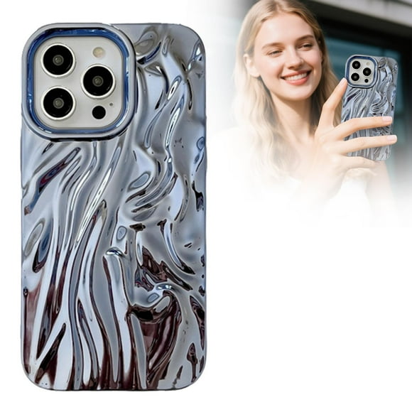 Teléfono con textura plisada 3D para iPhone/ Funda elegante y protectora