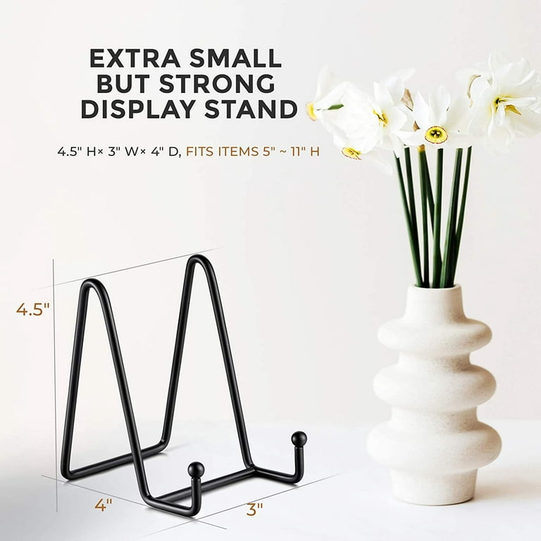 TR-LIFE Plate Stands for Display - 4 inch Plate Holder Display Stand + Metal Easel Stand for Picture Frame, Decorative Plates, Book, Photo