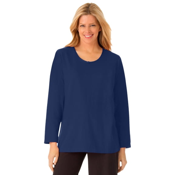 Dreams & Co. Plus Size Satin Trim Sleep Tee
