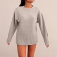 thumbnail image 5 of ManxiVoo Women's Round Neck Knit Sweater with Floral Crochet Design Vintage Style Pullover Top S Size Khaki, 5 of 9