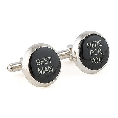 Best Man Wedding Novelty Cufflinks - One Pair Printed Set