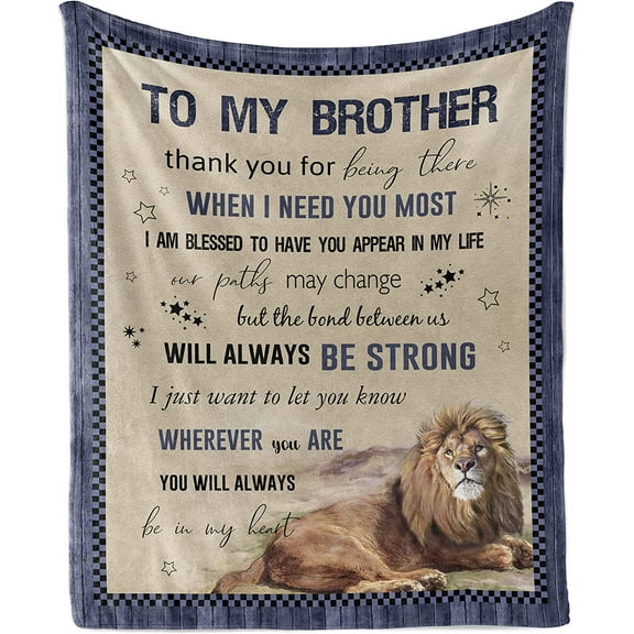 Gifts for Brother Throw Blanket 60"x 50", Brother Gifts from Sister, Birthday Gifts for Brother, Funny for Brother, Best Graduation Gift Ideas for Brother