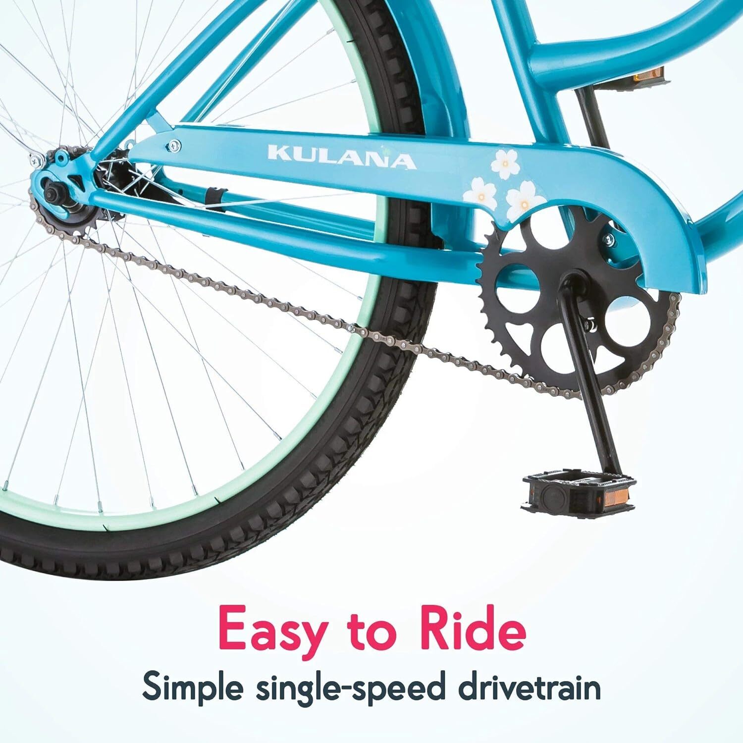 Kulana Lakona Cruiser Bike 26 Zoll – Unisex, 1-Gang, Rücktrittbremse, Federsattel, Für Fahrer 1,52-1,8 M