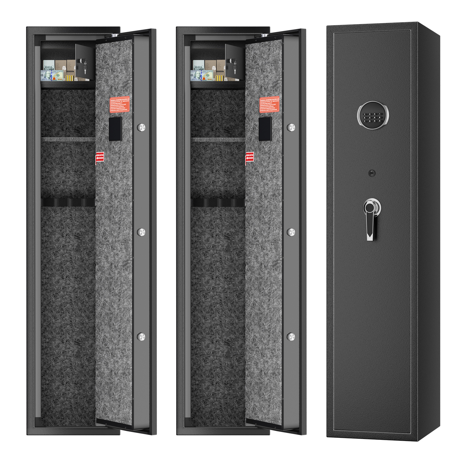 SRWTRCHRY Fingerprint 5Gun Safe, 2s Quick Access Gun with 2