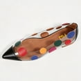 thumbnail image 2 of FSJ Women Pointed Toe Flats, Transparent PVC Slip On Shoes with Colorful Polka Dots, Low Heels for Casual Wear Size 10 Black Multicolored Dots, 2 of 4