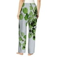thumbnail image 3 of Daiia Watercolor Green Leaves Women's Sleep Pant with Pockets and Drawstring,Pajama Pants-Medium, 3 of 9