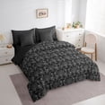 thumbnail image 3 of Feelyou Adult Boho Damask Twin Bedding Sets 7pcs, Black Grey Life Tree Comforter Set, 3 of 8