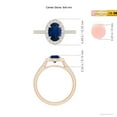 thumbnail image 4 of ANGARA Natural 1.55 Ct Oval Sapphire Halo Engagement Ring in 14K Rose Gold for Women (Size-8x6mm) | September Birthstone, Birthday, Anniversary, Jewelry Gift for Women | Natural Blue Sapphire Ring, 4 of 8