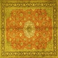 thumbnail image 1 of Ahgly Company Machine Washable Indoor Square Persian Yellow Traditional Area Rugs, 6' Square, 1 of 4