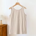 thumbnail image 5 of Gfyviroh Women's Cotton Tank Tops Stretch Solid Color Crewneck Undershirts with Chest Padded Thin Sleeveless Loungewear Tops, 5 of 6