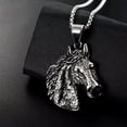 thumbnail image 4 of PAURO Men's Stainless Steel Vintage Antique Finish Horse Head Pendant Necklace Punk Jewelry Pendant Only, 4 of 5
