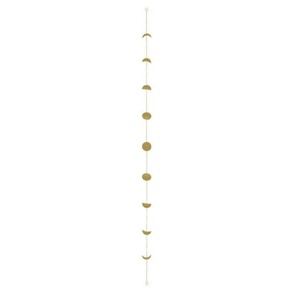 Moon Phase Wall Decor Moon Phase Hanging Garland Moon Bohemian Wall Art Boho Moon Hanging Ornaments with Metal Copper Chains for Wedding Party Home Wall Decorations (Gold)