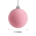 thumbnail image 3 of Hvmvliv Flocked Christmas Ball Ornament Velvet Xmas Tree Hanging Bauble Shatterproof for Holiday Party Decor, 3 of 6