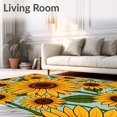 thumbnail image 2 of ODIKA 2'x3' Machine Washable Non-Slip Area Rug, Sunflower Field Botanical Print with Blooming Petals Motif High Traffic Rug, Yellow, 466207, 2 of 7