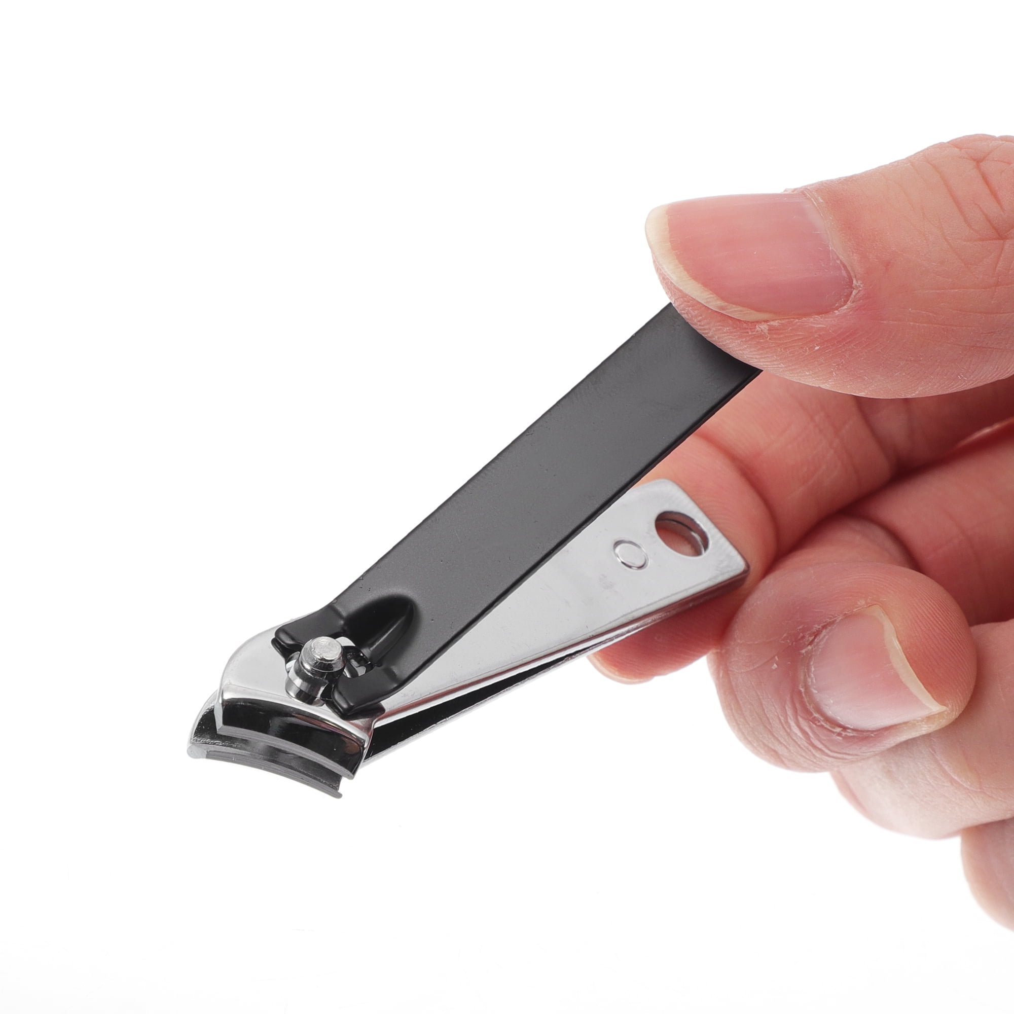 Unique Bargains Portable Nail Clippers Black Silver Tone 3 Pcs
