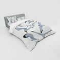 thumbnail image 3 of Ambesonne White Bedding Set 3 Pcs, Flying Seagulls Cartoon, Twin XL, Black White, 3 of 3