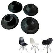SplashNcolor 4-Pack Chair Glides Replacements for Eames Eiffel Style Chair Leg Cover Furniture Feet Black