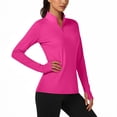 thumbnail image 6 of Juesizh Womens UPF+ 50 Sun Shirts Quarter Zip Solid Color Blouse Fashion Casual Long Sleeve Sun Protection Tee Tops, S-2XL, 6 of 7