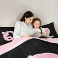 thumbnail image 2 of Manfei Personalized Initial Q Bedding Comforter Set for Girls, Pink Bow Tie Twin Comforter Sets, Watercolor Monogrammed Bedding Set, Breathable Room Decor, Reversible 2pcs, 2 of 6
