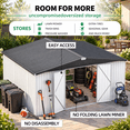 thumbnail image 4 of AECOJOY 12'x14' Waterproof Galvanized Steel Storage Shed with Lockable Double Doors, White, for Backyard & Patio, 4 of 8