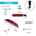 thumbnail image 2 of Sombrilla de Bolsillo con Mecanismo Manual y Filtro UV Color Vino, 2 of 4