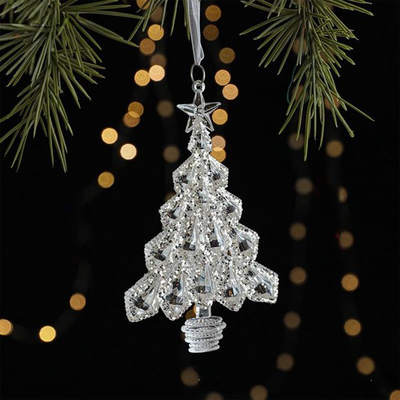 Pendiente de Cristal Acrílico Árbol Navideño Adornación Colgante para Fiesta de Navidad, Décor Hogar, Regalo Exquisito, Crystal Pendant Acrylic Christmas Tree Decoration for Holiday Parties