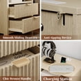 thumbnail image 5 of Satifur Modern Fluted Nightstand with Charging Station & 2 Storage Drawer for Bedroom,Light Oak Grain, 5 of 6