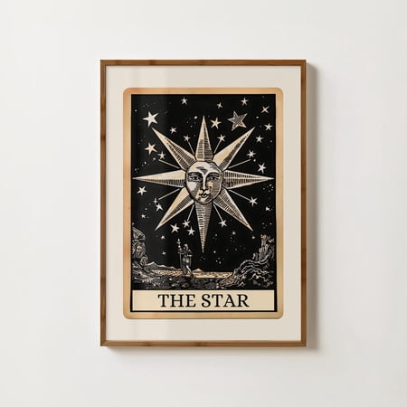 The Star Spiritual Witchy Meditation Folk Mystical Boho Bedroom Portrait Decor Unframed Paper Print